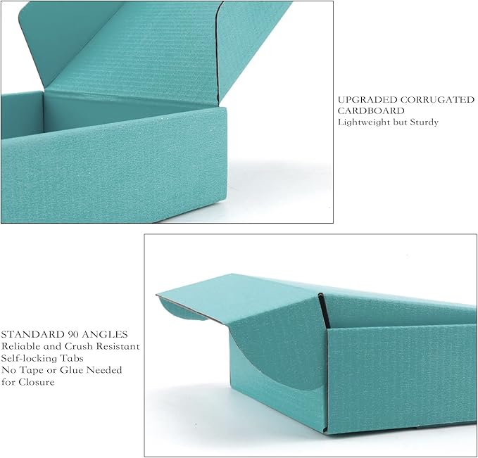 15 Pcs Light Blue Cardboard Boxes Shipping Boxes, Recyclable Colored Corrugated Cardboard Box Small Mailing Storage Gift Boxes for Shipping, Mailing, Gifts Packaging, 6x6x2" (Light Blue)