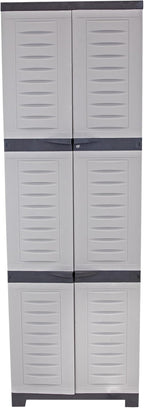 Sunnydaze Lockable Storage Cabinet - Indoor or Garage Storage Cabinet with 4 Adjustable Shelves - 72" H - Garage, Office, Home, Laundry Room - Gray