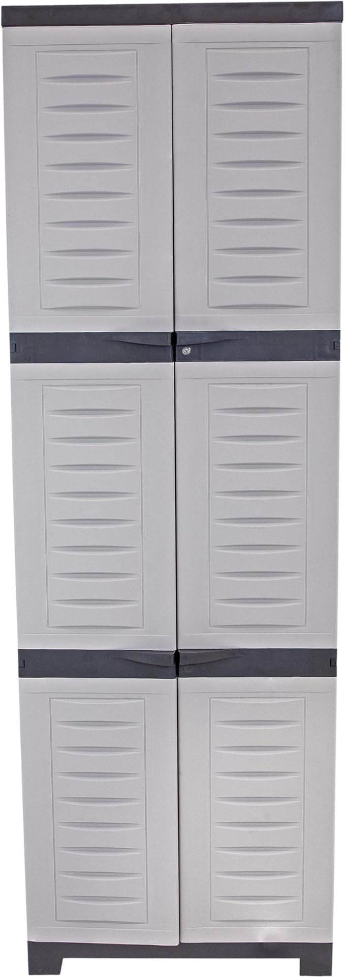 Sunnydaze Lockable Storage Cabinet - Indoor or Garage Storage Cabinet with 4 Adjustable Shelves - 72" H - Garage, Office, Home, Laundry Room - Gray