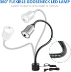 10W Magnetic Machine LED Work Light with Flexible Gooseneck and Magnetic Base, 1000lm, 6500k Magnetic Base Tool Lamp for Work Bench, lathe, Sewing Machine, Grill, Shop, Industrial Lighting