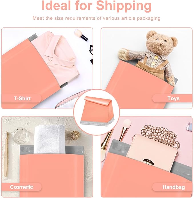 Metronic Poly Mailers 10x13 1200 Pack, Self Seal Small Shipping Bags for Clothing, Waterproof Shipping Envelopes for Small Businesses, Flexible Mailers Poly Bags Plastic Bags Packages Bags Peach Pink
