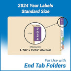2024 Year Stickers, Doctor Stuff 2024 Chart Stickers, Purple Color Coded, IFC Style, USA Made Year Labels for X-Ray Jackets, 500/Roll, 1 Roll, 1-7/8" x 1-7/8"