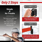 DuraSteel Wall Mount Retractable Belt Barrier - 6.5 Ft Red Safety Belt in Black Casing - Guardian 2.0 Indoor & Outdoor Do Not Cross Caution Tape for Crowd Control Queue Barrier, Line Divider, 10 Pcs
