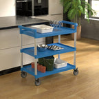 Blue Utility/Bussing Cart with Three Shelves - 42" x 20"