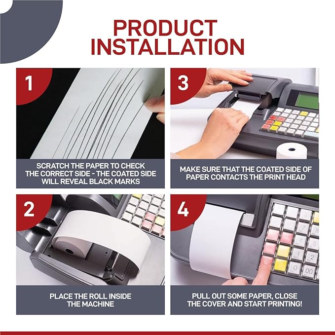 10 Rolls – 2 1/4" x 230' Thermal Paper Receipt Rolls | BPA Free, 55 GSM | Compatible Paper for Citizen, Casio, Epson POS Receipt Printers & Cash Registers
