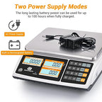 Price Computing Scale NTEP Certified for Legal Trade Rechargeable, Commercial Grade with Dual LCD Display, 60lb Stainless Steel Platform for Meat Shop, Deli, Produce Farmers Market COC#21-001