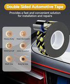 Double Sided Tape Heat Resistant Heavy Duty, Waterproof Outdoor Indoor Automotive Mounting Tape, Removable No Residue Super Strong Adhesion Foam Tape, 1" x 20FT