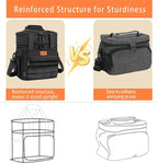 Tactical Insulated Lunch Bag Lunch Box - Expandable Large Cooler Bag for Men - Versatile Lunchbox for Adults Work Shifts Outdoor Trips Black 16L