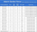 ADAVIN Metal Garden Fence with Gate, 36 in(H) 8 Panels Heavy Duty Iron Animal Barrier Fence, Indoor or Outdoor Dog Playpen, Camping Fence, No Dig Garden Border Fencing for Yard. Total 17.7 FT(L)