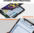 Clipboard with Storage Compartment, 8.5 x 11 Letter Size Side Opening Clip Board with Pen Holder, Hard Portable Clipboard Organizer for Nurse, Teacher, Contractor, Jobsite, Dog Paw