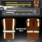 FONIRRA 3 Pack Hi Vis Safety Vest for Men with 8 Pockets,Hi Vis Reflective Mesh Vest for Men for Construction