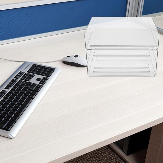 Stackable Desk Organizer Tray Paper Holder for Office File Storage and Document Sorting Practical Desktop Letter Tray for School and Home Use