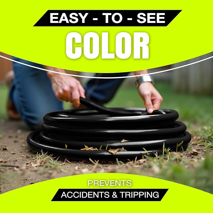 10ft Outdoor/Indoor Extension Cord 16/3 Gauge Heavy Duty 3 Prong SJTW, Waterproof, ETL Listed, Flexible Cold-Resistant Long Power Cord,13A 125V 1625W, Black by LifeSupplyUSA