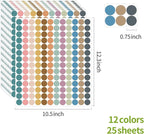 REGELETO Boho 4200 PCS 0.75 Inch 12 Colors Round Colored Dot Stickers for Toddlers Teaching Papers, Color Coding Labels, Circle Dots Stickers for Office and Student Classroom (25 Sheets)