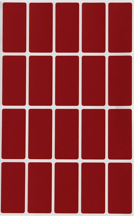 Royal Green Small Rectangle Stickers 1.57 inch x 0.75 inch Color Code Labels in Red Velvet (40mm x 19mm) - 2000 Pack