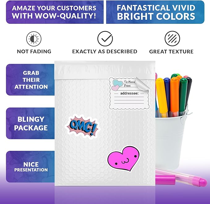 ABC PACK & SUPPLY Poly Bubble Mailers, 8.5 x 11 Inch. Pack of 100 White Padded Envelopes Self Seal. Tear-Proof Gift Bubble Envelopes. Waterproof Packaging for Small Business. Cushioning Book Mailers