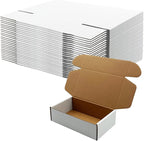7x4x2 inch Shipping Boxes, White Corrugated Cardboard Box Literature Mailing Shipping Packaging Recyclable Storage Boxes and Craft Gifts Giving Products Business White Box Set of 25 (7''x4''x2'')