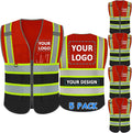 BeautyWill Custom Logo Safety Vest Class 2 High Visibility Reflective Vest for Men - Personalized Logo Team Vest