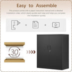 Metal Storage Cabinet, 36 Inch Tall Metal Storage Cabinet with Doors and Shelves, Pantry Cabinets for Kitchen Storage, Garage Cabinet for Living, Dining Room, Assemble Required.
