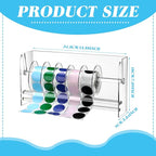 Qilery Adjustable Label Dispenser Acrylic Roll Sticker Dispenser Sticker Holder Organizer Label Stand for Holding Office and Home(9 Disks)