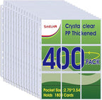 9 Pocket Page Protector, 400 Pack Trading Card Sleeve, Holds 7200 Cards，Baseball Card Sheets for 3 Ring Binder, for Skylanders, MTG, Coupon, Game Cards, Trading Cards, Football Cards
