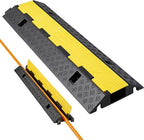 VEVOR Cable Protector Ramp, 1 Channel Heavy Duty 39.37'' Rubber Cord Hose Wire Cover, 2.76''W x 1.97''H Channel Size, Traffic Speed Bump with Flip-Open Top Cover, for Indoor Outdoor Use