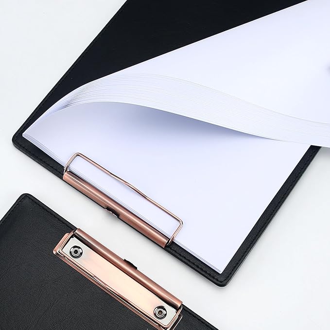 A5 Clipboard,3 Pack PU Clipboards with Hanging Hole for Office,School or Restaurant,Black