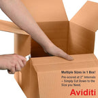 Aviditi Shipping Boxes Multi-Depth 12"L x 9"W x 6"H, 25-Pack | Corrugated Cardboard Box for Packing, Moving and Storage