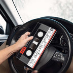 Car Registration and Insurance Holder, Leather Car Glove Box Organizer, Cool Car Accessories for ID, Driver's License Cards & Essential Document, business cards, Men&Women, Retro Audio Cassette