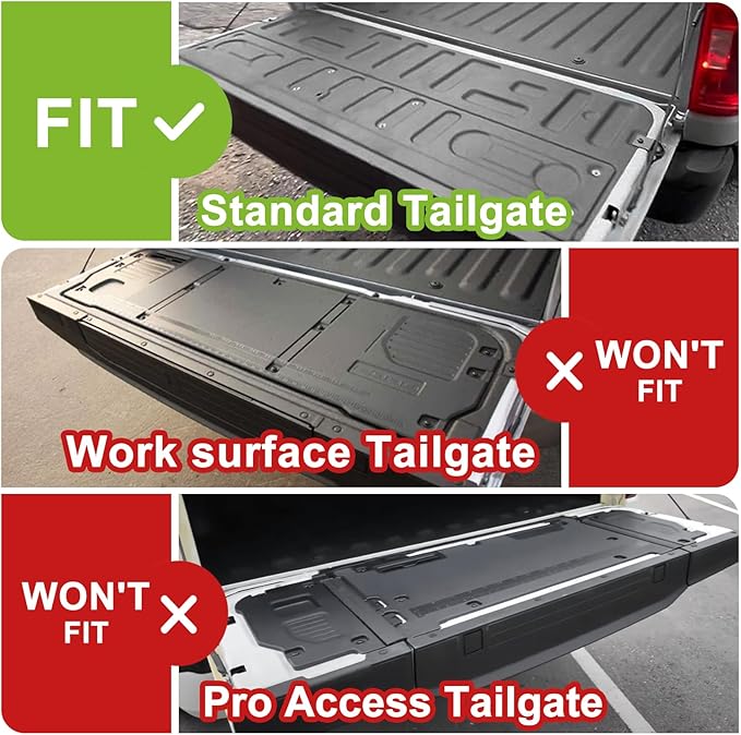 TripleAliners Compatible with Ford F-150 F150 2021-2025 2026 Tailgate Mat with Tailgate Cap Top Protector Full-Coverage All Weather Truck Liner Replacement(Not Fit Work Surface or Pro Access Tailgate)