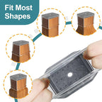 24 Pcs Chair Leg Floor Protectors Rectangle, Silicone Felt Furniture Leg Pads Caps Covers for Hardwood Floors (Fit Perimeter 6" to 8")