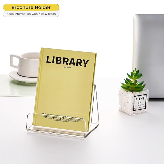 Acrylic Brochure Holder 5x6 Inch,Clear Pamphlet Holder Display Stand for Trifold 4&5&6 Inch Flyers,Pamphlets,Booklets,Menu,Leaflets for Office,Home,Store,1 Pack,A5