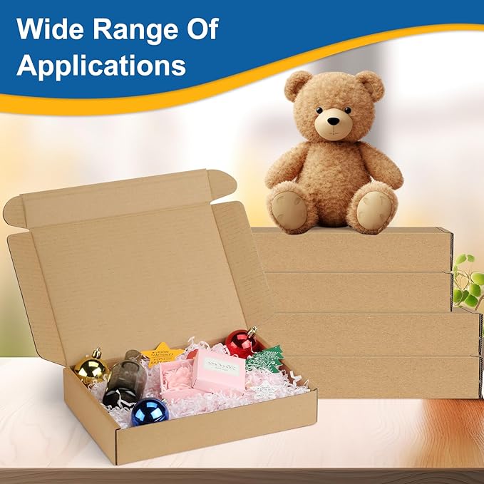 Famagic Shipping Boxes 13x10x2 Inch 30 Pack Brown Small Box Corrugated Cardboard Mailers Boxes for Book Gift Packaging Small Business, Mailing Boxes for Shipping