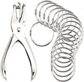 30 Pcs Book Rings 1.5 inch Nickel Plated Steel Binder Circles with Hole Puncher
