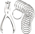 30 Pcs Book Rings 1.5 inch Nickel Plated Steel Binder Circles with Hole Puncher