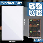 Henoyso 25 Pcs 8.5" x 14" Menu Cover Rigid Print Protectors Clear Heavy Duty Menu Holder Poster Protector Sleeve Hard Plastic Paper Sleeves for Page Sheet Photographs Document Birth Certificate
