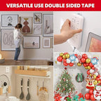 Double Sided Tape Heavy Duty 2in x 10ft, Heavy Duty Removable Mounting Tape, Adhesive Strips Double Sided Mounting Tape, Strong Foam Tape for Walls Picture Hanging Poster, Car, LED Strip Light