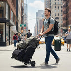 Leeyoung Folding Hand Truck and Dolly, 264 Lb Capacity Heavy-Duty Luggage Trolley Cart with Telescoping Handle and PP+EVA Wheels