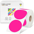 Dot Stickers Labels, 2 inch Circle Garage Sale Sticker 750Pcs Round Thermal Printer Stickers Printable Writable Price Labels for Yard Sale, Fluorescent Pink