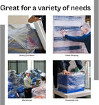 PSBM 128 Rolls 12 Inch x 1500 Feet 80 Gauge Stretch Film/Wrap, Heavy Duty Industrial Strength Clear Shrink Plastic Wrap for Moving, Packing, Shipping, Pallet Wrapping & Storage