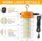 120W LED Temporary Work Light 18000LM Construction Lights 5000K Led Work Light IP67 Dust Waterproof Portable Lights with Stainless Steel Guard Hook for Factory Mine Wharf Job Site Garage Temp Lighting