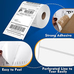 L LIKED 220 PCS 4"x6" Thermal Shipping Labels, Perforated White, Strong Adhesive Direct Thermal Labels(1 Roll), Compatible with DYMO 4XL 1744907,Zebra, Rollo, Jadens, Nelko