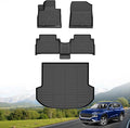 Hutisya-Floor Mats & Cargo Liner Set Fit for Hyundai Santa Fe Hybrid 2021-2023/Santa Fe PHEV 2022 2023 All Weather Protection Anti-Slip & Durable TPE Full Set Liners Automotive Accessories-Black