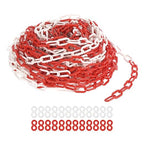 PATIKIL Plastic Chain Links, 100 Foot Safety Barrier Chain Red/White for Crowd Control, Queue Line, Parking, Fence, Gate, Concert, Construction Site and Decoration
