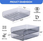 2 Pack Stackable Paper Tray Organizer, Clear File Organizer for Desk, Office Organizer and Storage for Desk Accessories, Notes, Books, File Paper, Document, Black
