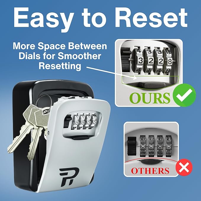 RUDY RUN Key Lock Box for Outside - Realtor Lockbox for House Keys Outdoor - Combination Key Hiders to Hide a Key Safe Storage