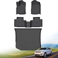 Hutisya-Floor Mats & Cargo Liner Set Fit for Jeep Grand Cherokee 2016-2021/Grand Cherokee WK 2022-2023 (Non L) All Weather Protection Anti-Slip TPE Full Set Liners Automotive Accessories-Black