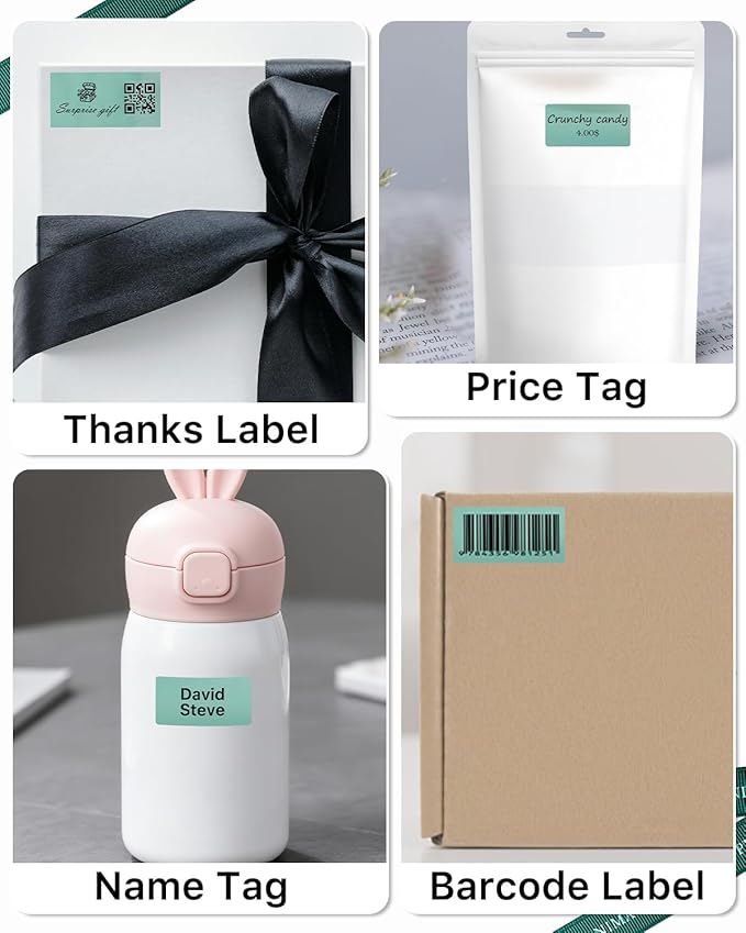 iEager 2x1 Inch Thermal Labels, Green Rectangle Thermal Printer Stickers, Durable Shipping Label Printer Sticker for Barcode, Name, Address, 1000 Labels/Roll