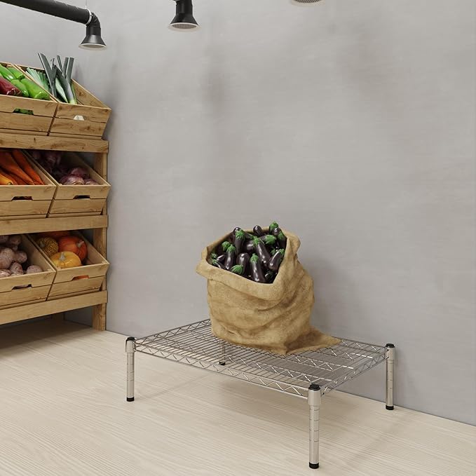 21''W x 30''L x 8''H Chrome Plated Wire Dunnage Rack | Off The Floor Storage