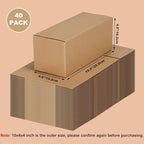 EdenseeLake 40 Pack 10x4x4 inches Shipping Boxes Corrugated Cardboard Boxes for Packing, Mailng, Moving, Brown
